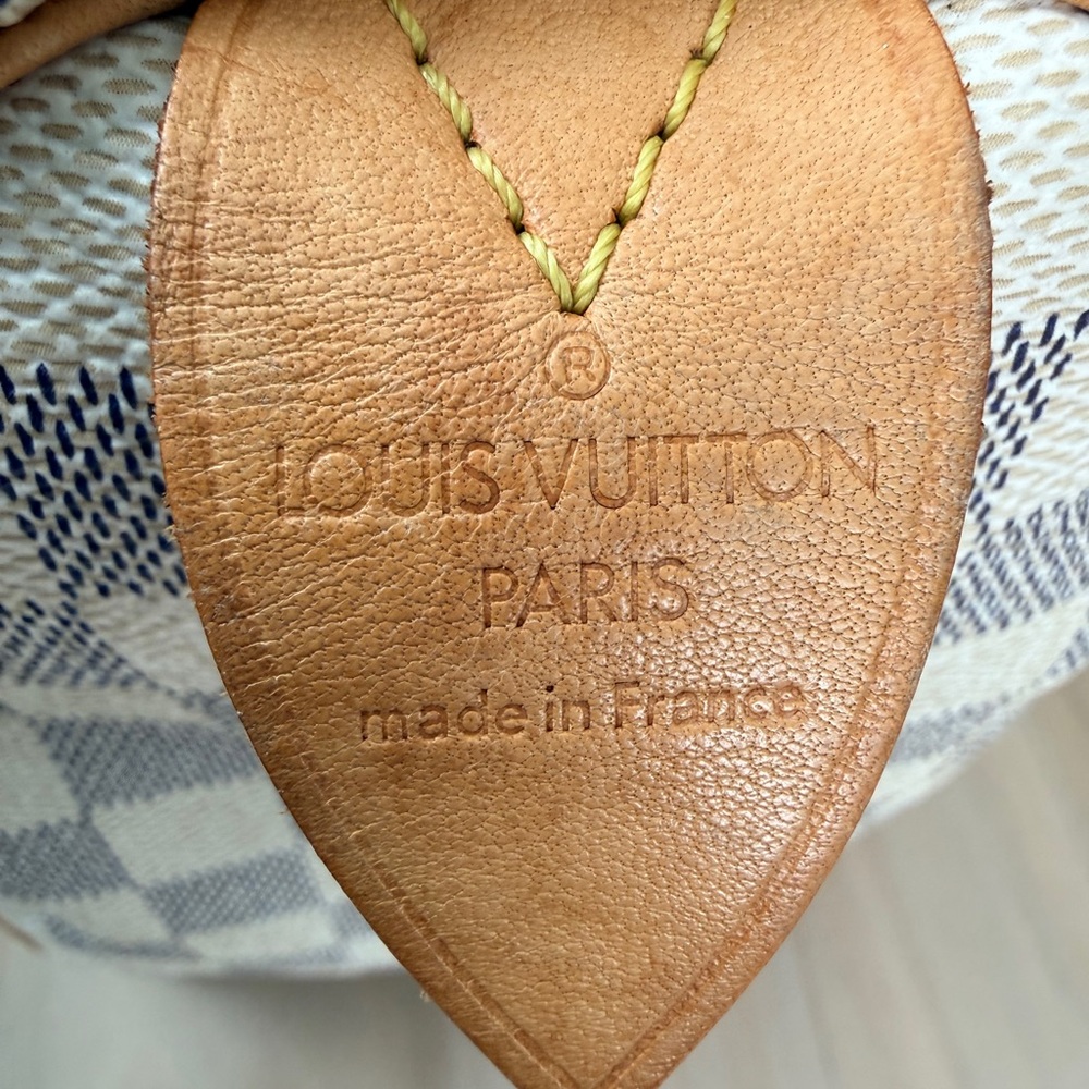 SOLD-Certified LOUIS VUITTON Damier Azur Speedy 25 - Dust Bag, Lock & Key, + COA - Picture 7 of 15